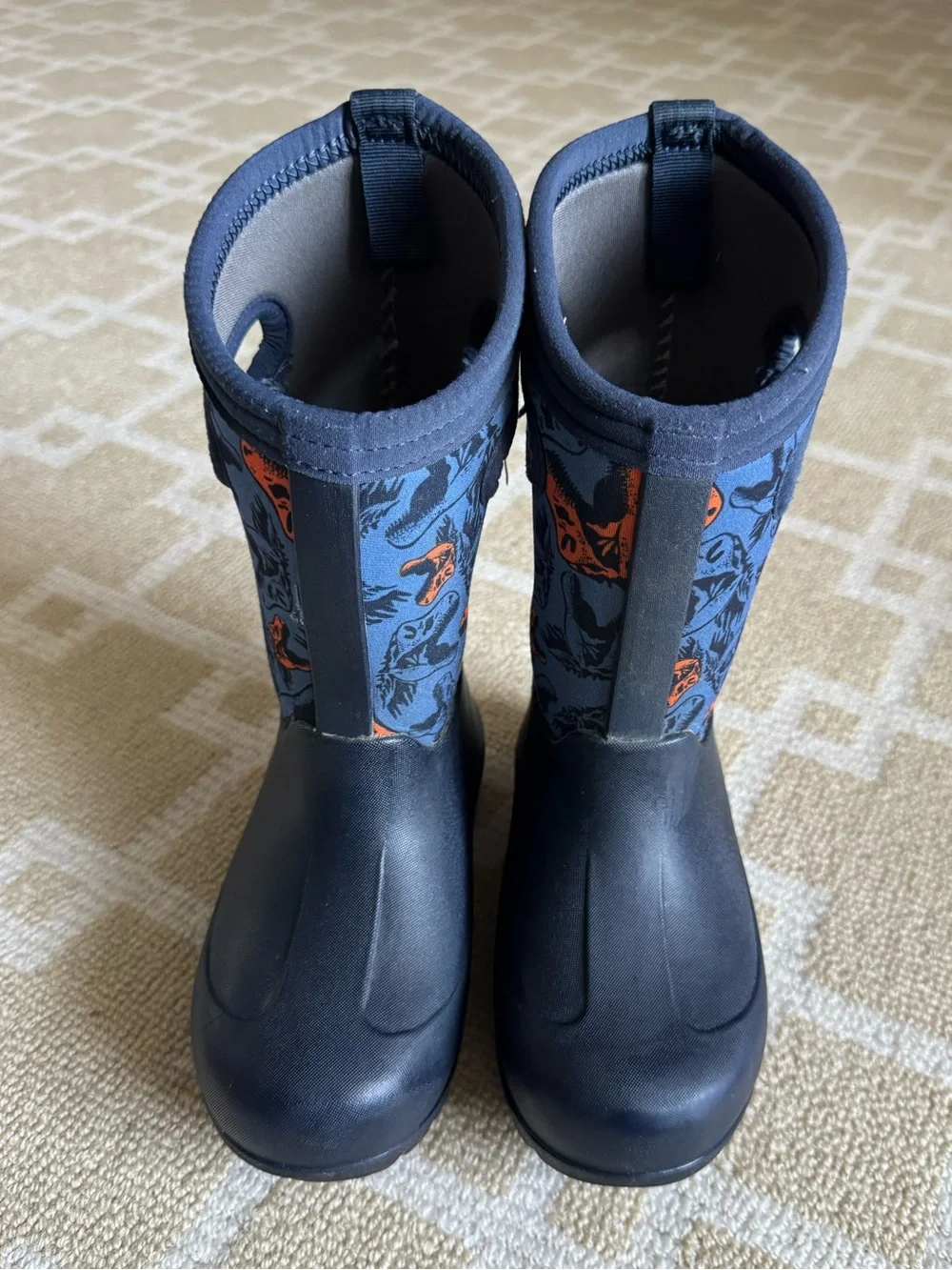 BOGS Neo-Classic Waterproof Winter Boots Blue Dinosaur Print Kids Size 11